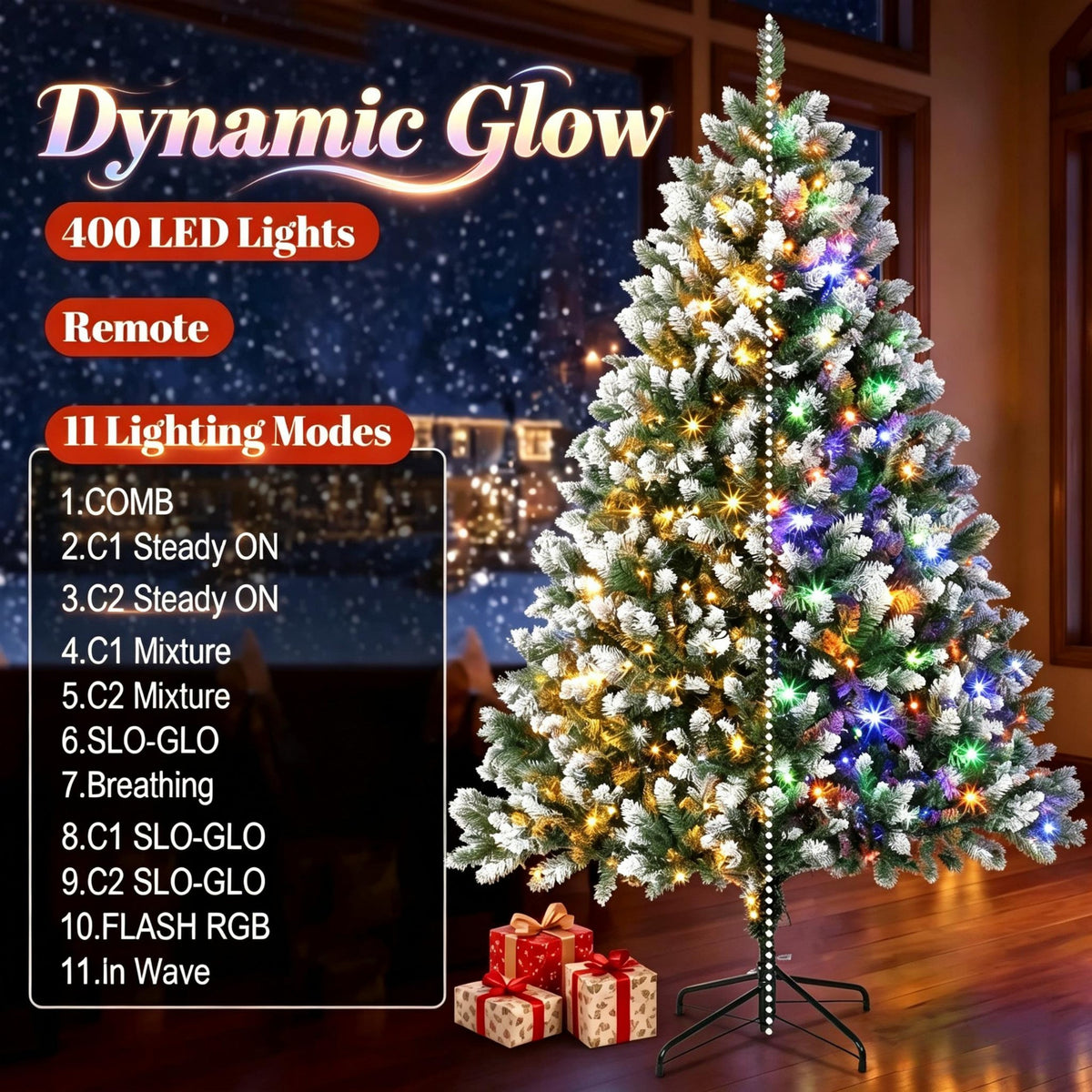 7.5 Ft Pre-Lit Artificial Christmas Tree