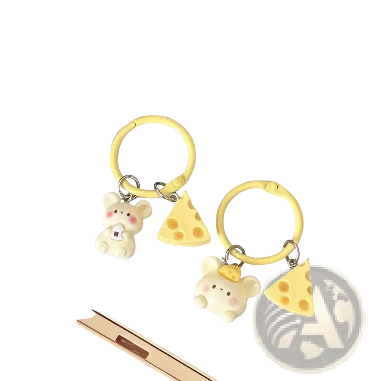 Cheese Mouse Cartoon Keychain Kawaii Bag Charm