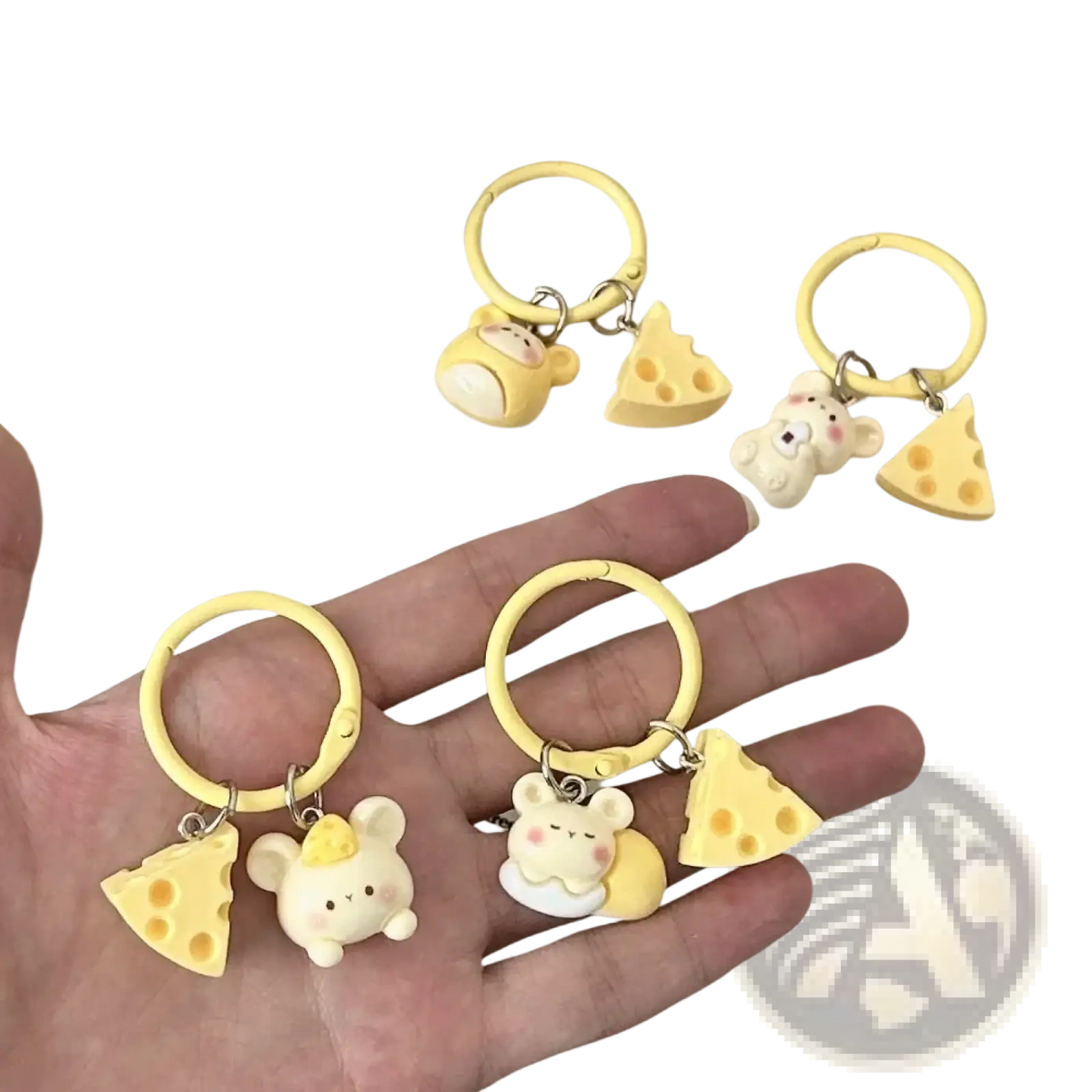 Cheese Mouse Cartoon Keychain Kawaii Bag Charm