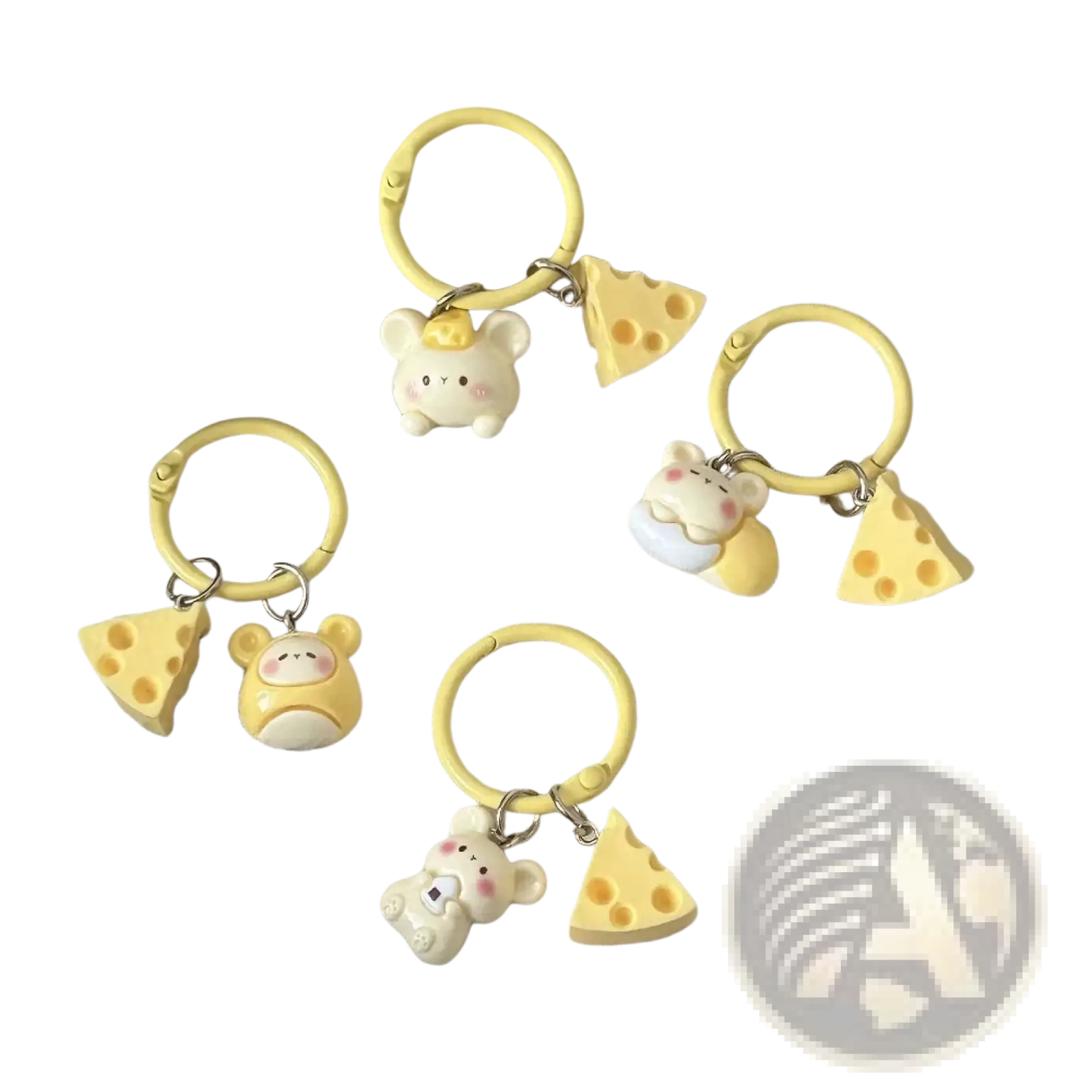 Cheese Mouse Cartoon Keychain Kawaii Bag Charm