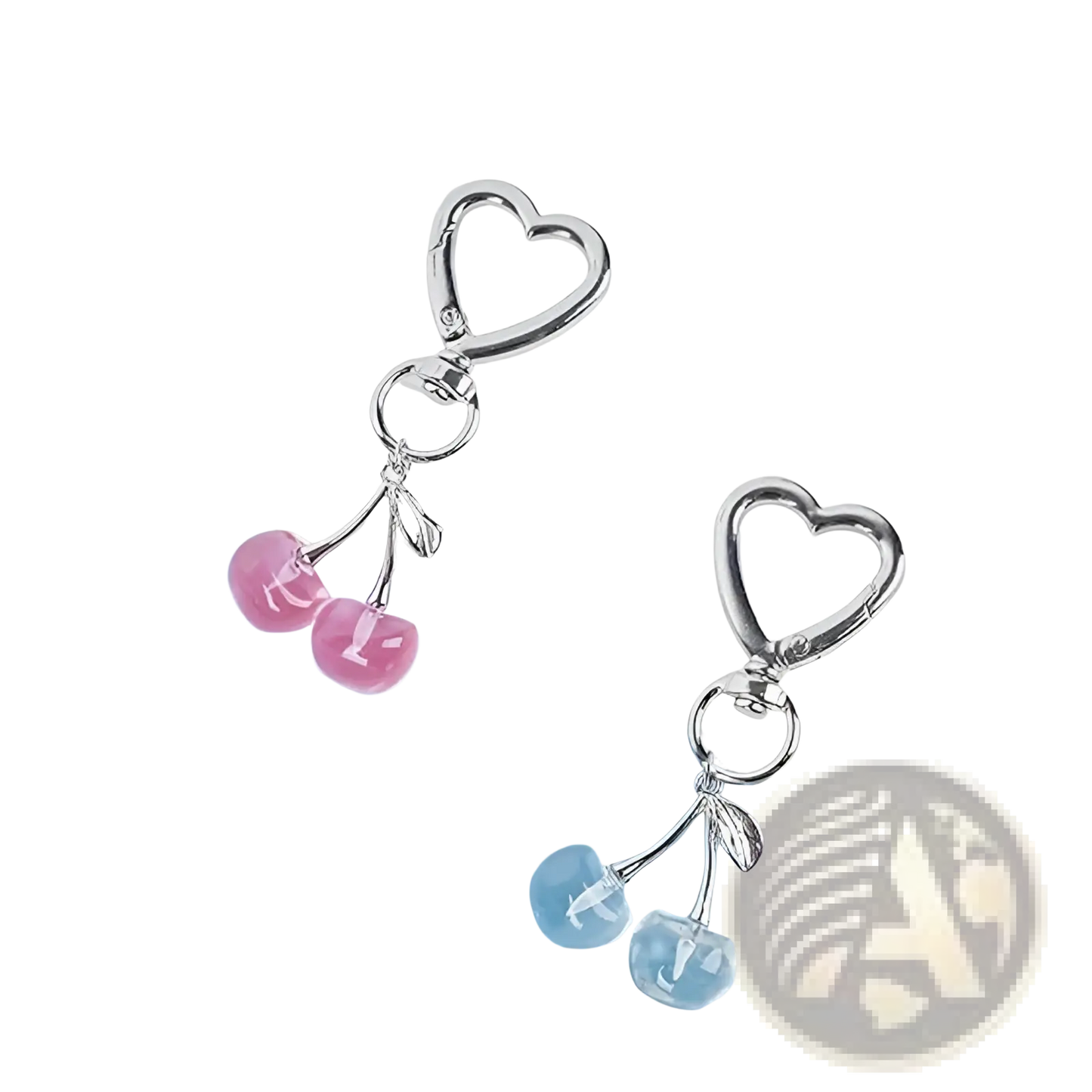 Cherry Bag Charm Heart Keychain