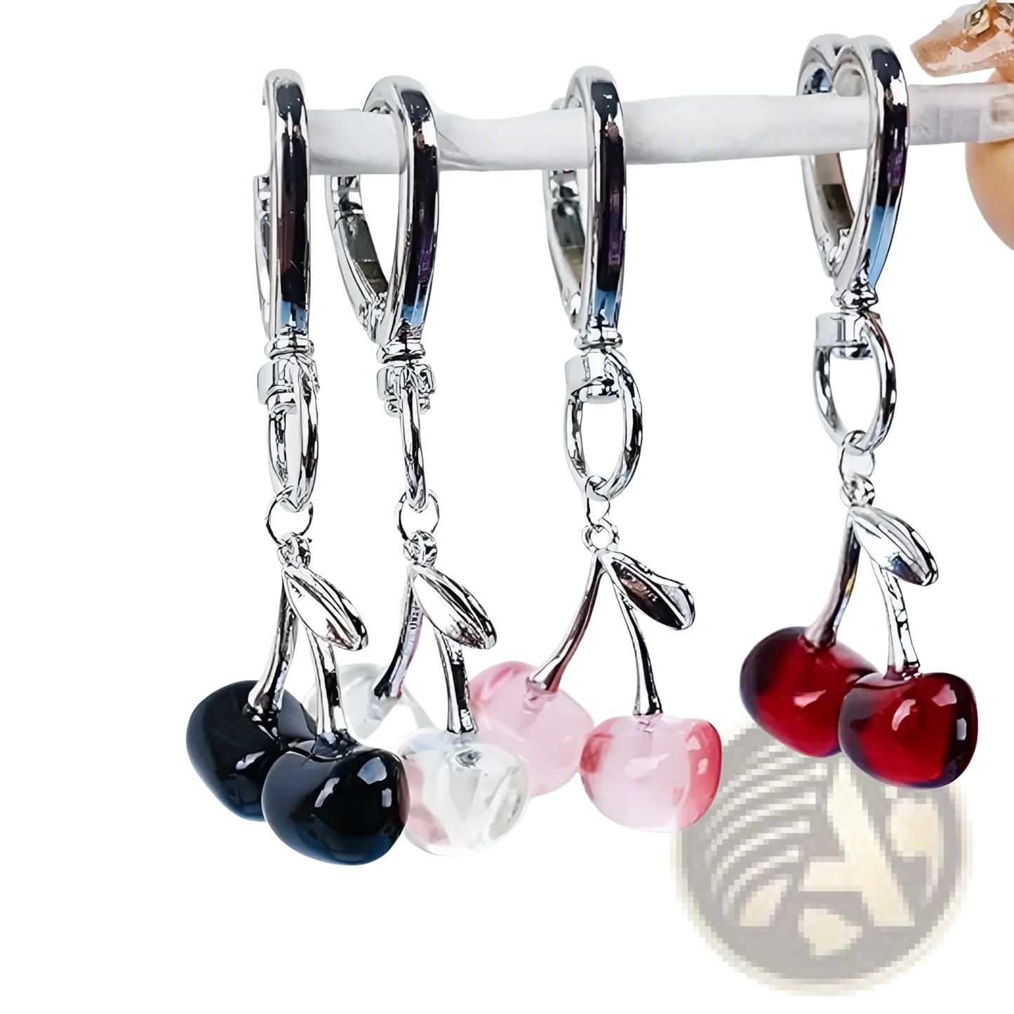 Cherry Bag Charm Heart Keychain