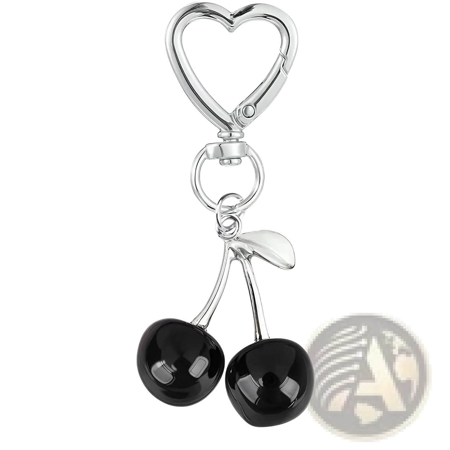 Cherry Bag Charm Heart Keychain