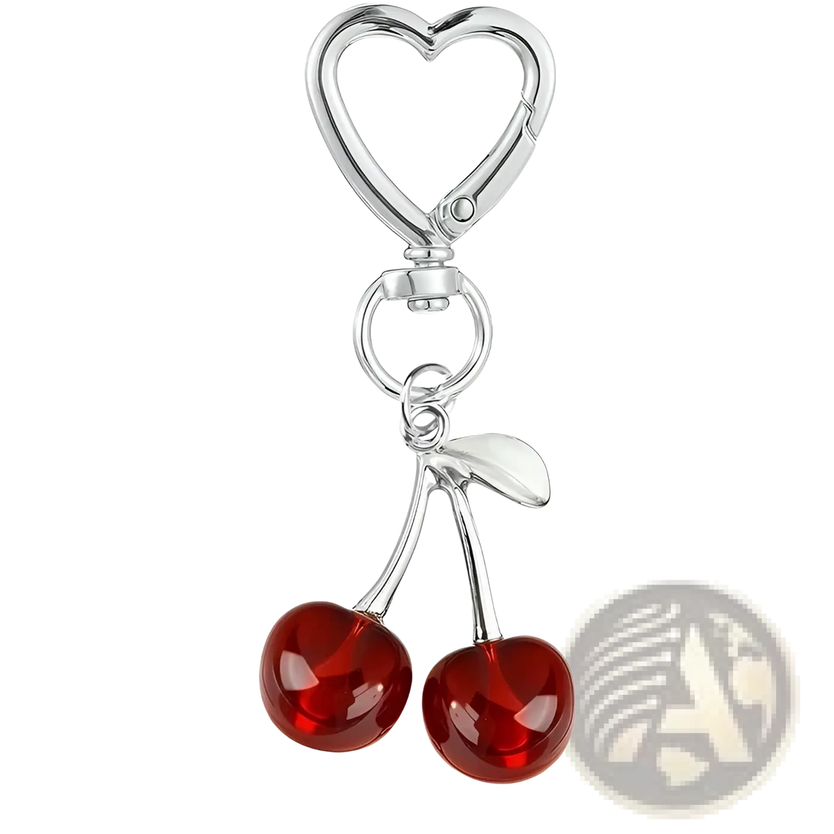Cherry Bag Charm Heart Keychain