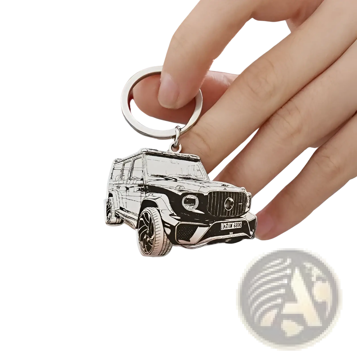 Custom Car Photo Keychain Stainless Steel Pendant
