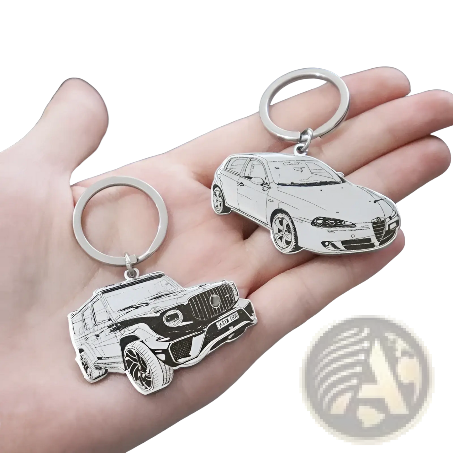 Custom Car Photo Keychain Stainless Steel Pendant