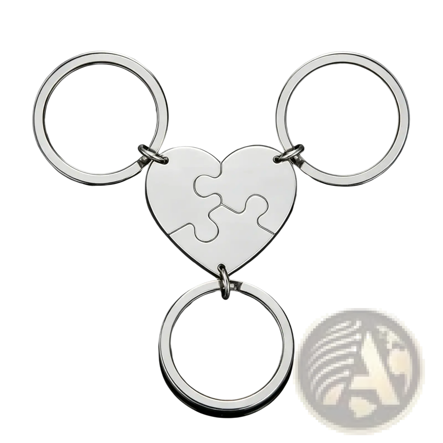 Custom Family Puzzle Heart Keychain