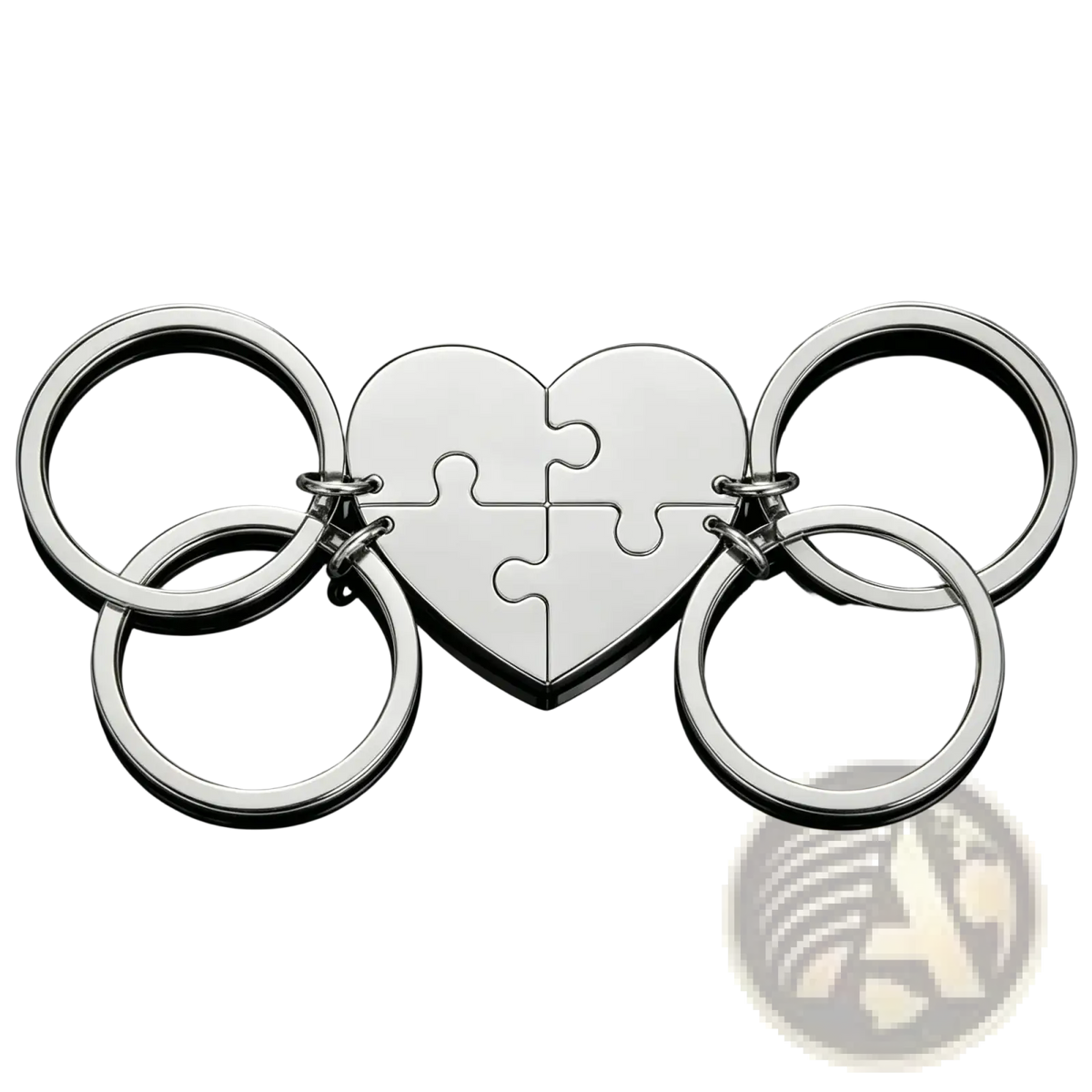 Custom Family Puzzle Heart Keychain