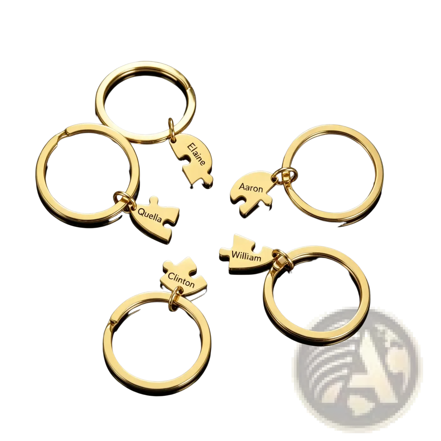 Custom Family Puzzle Heart Keychain
