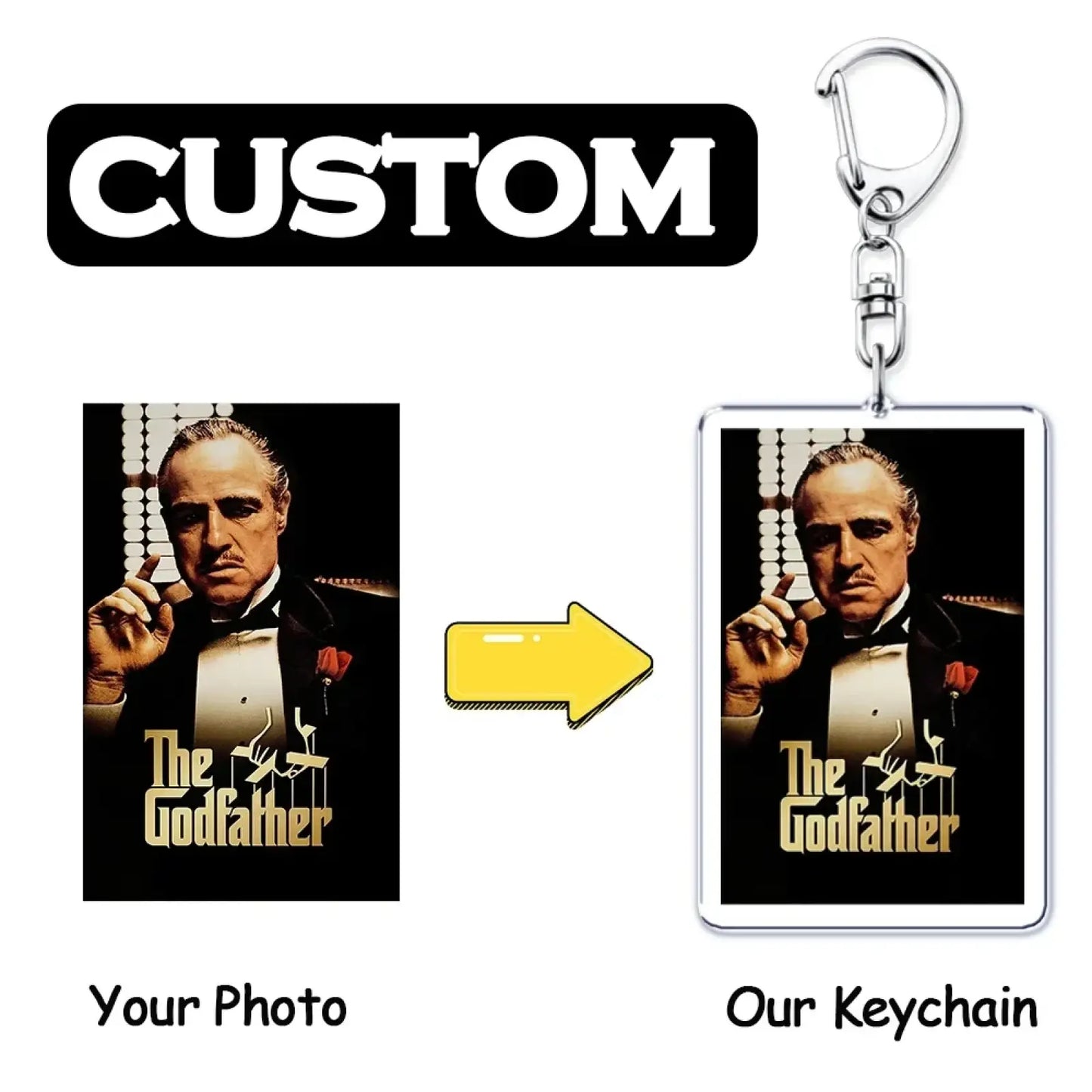 Custom Photo Acrylic Keychain Personalized Picture Keyring