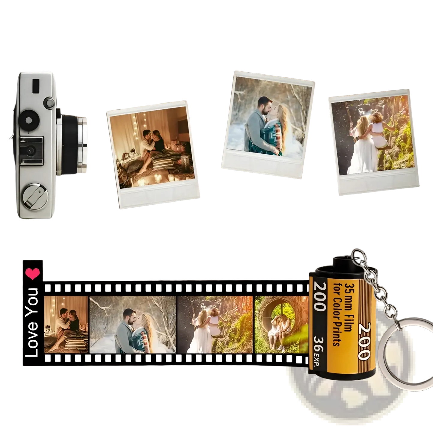 Custom Photo Film Roll Keychain