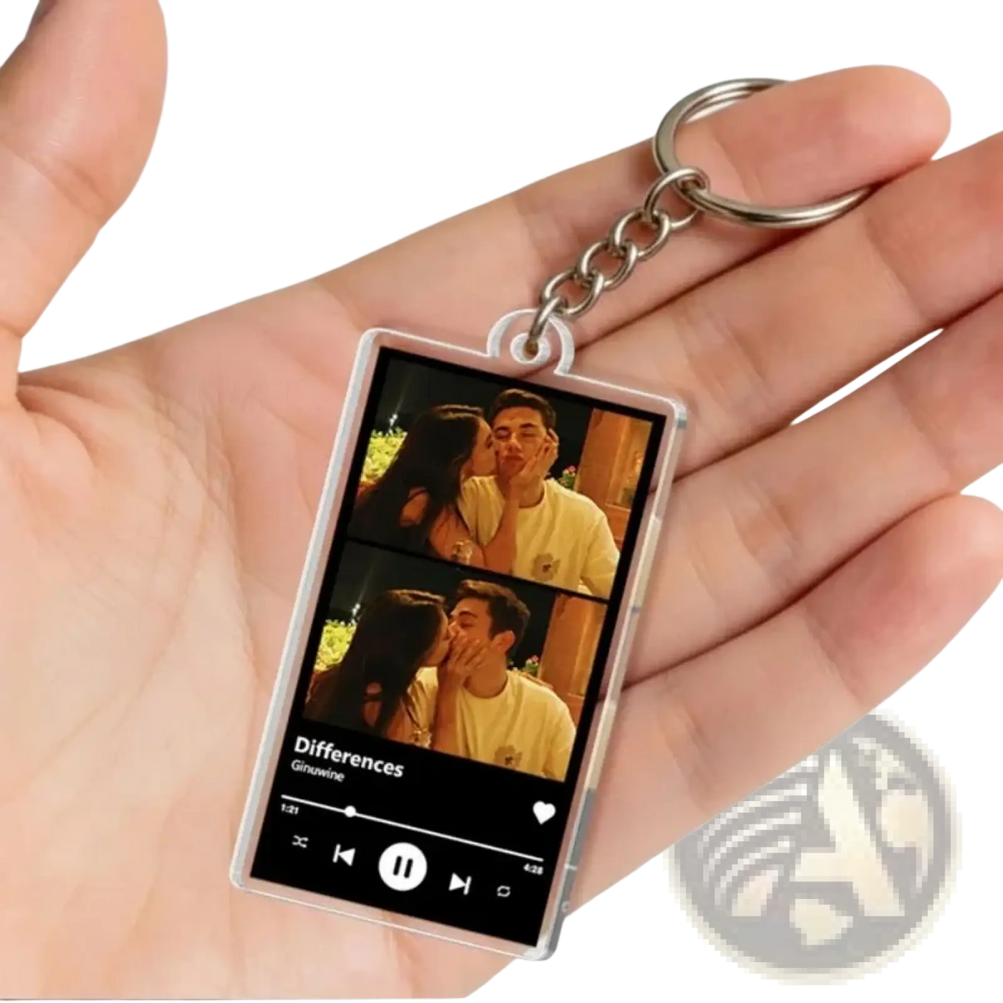Custom Spotify Music Player Keychain Photo Acrylic Keyring