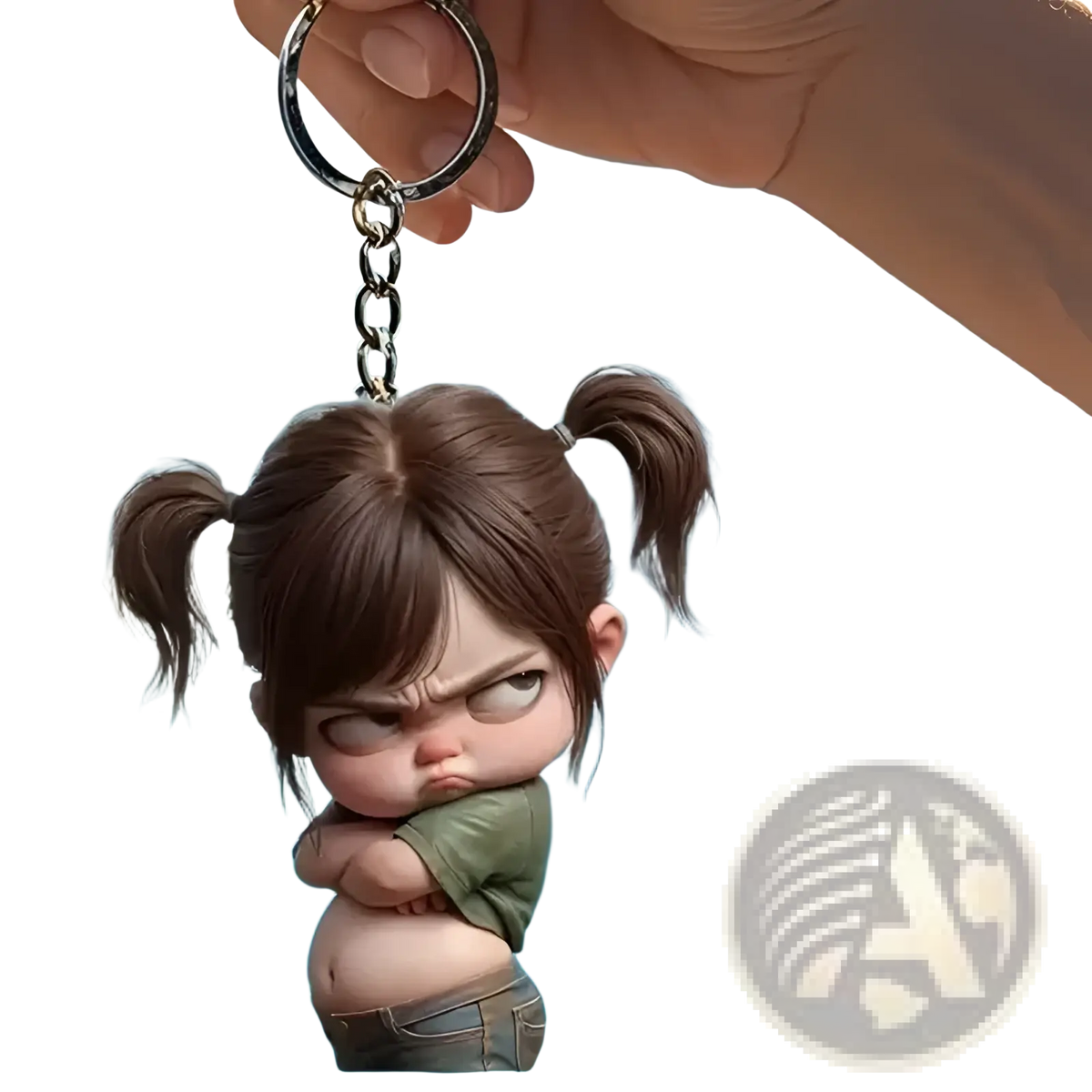 Cute Acrylic Girl Keychain Cartoon Pendant