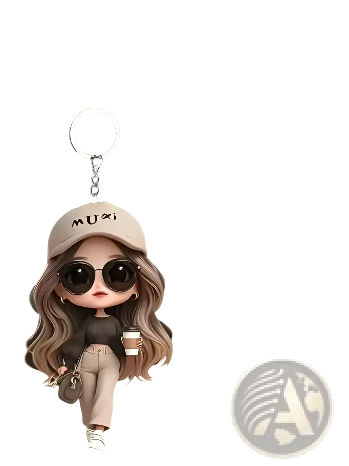 Cute Acrylic Girl Keychain Cartoon Pendant