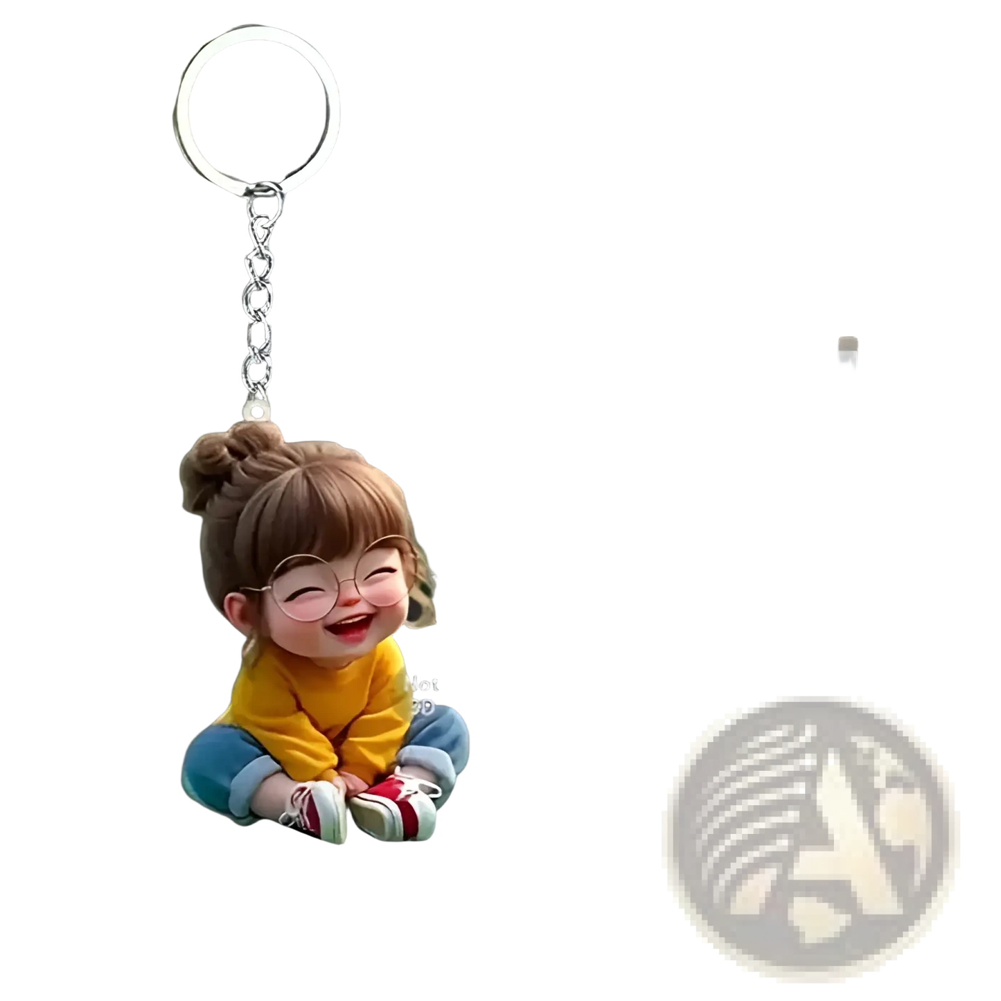 Cute Acrylic Girl Keychain Cartoon Pendant