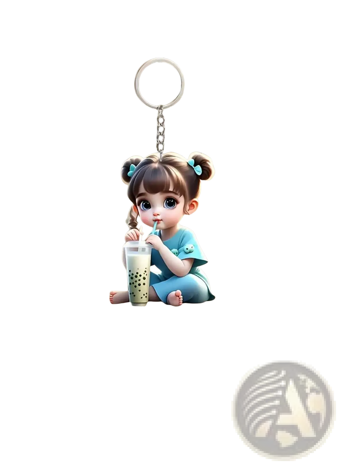 Cute Acrylic Girl Keychain Cartoon Pendant