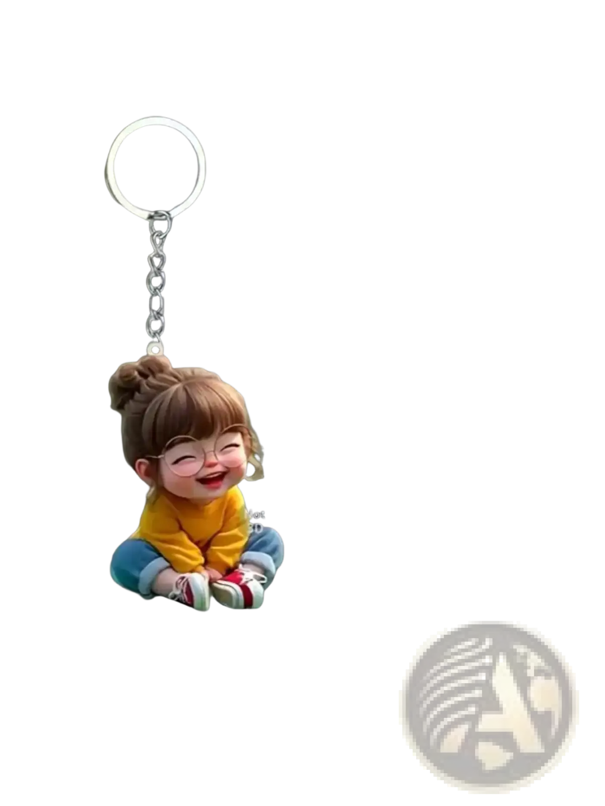 Cute Acrylic Girl Keychain Cartoon Pendant