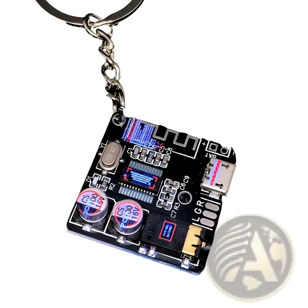 Cyberpunk Led Circuit Board Keychain Pendant