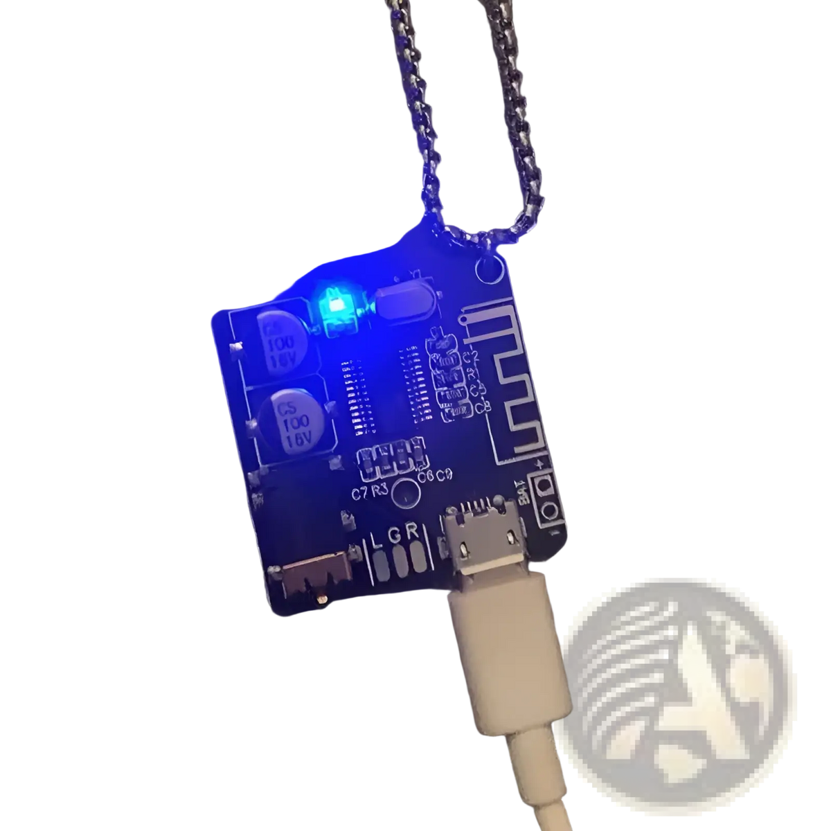 Cyberpunk Led Circuit Board Keychain Pendant