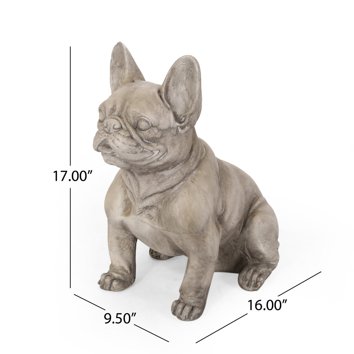 Dog Garden Sculpture, Outdoor French Bulldog Garden Statue
