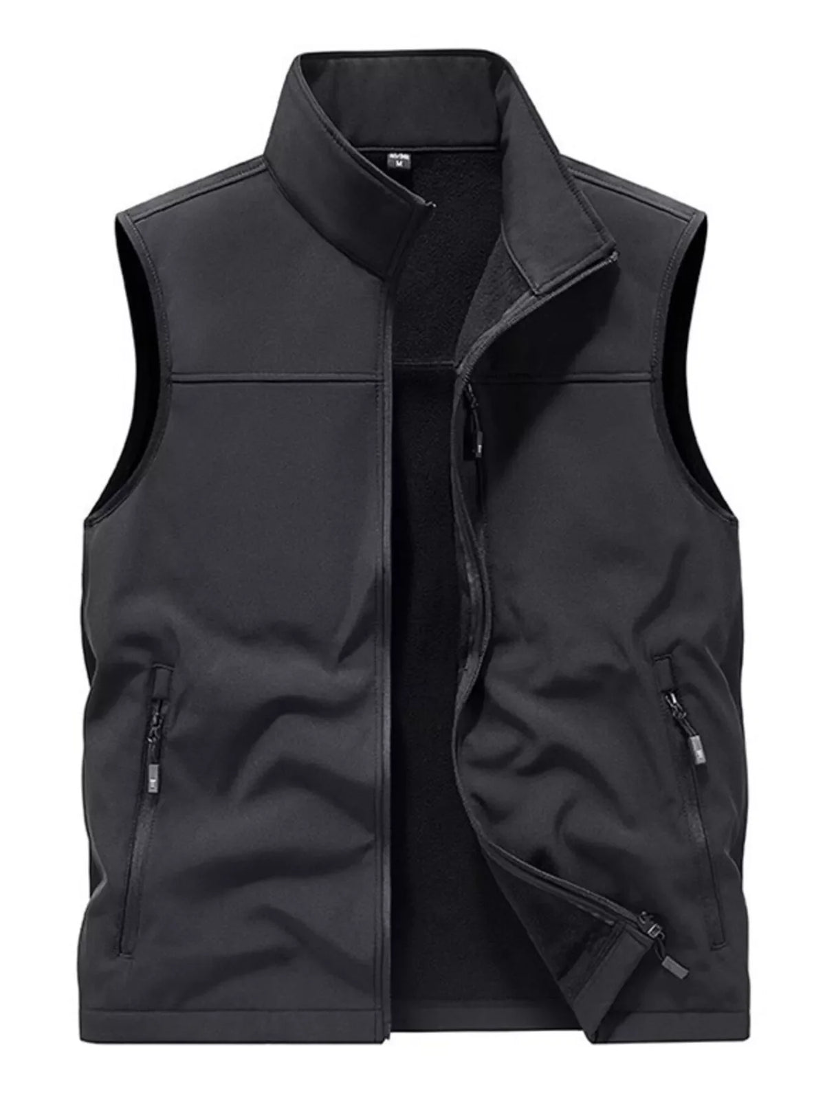 Men's Plus Size Casual Zip Up Fleece Lined Vest