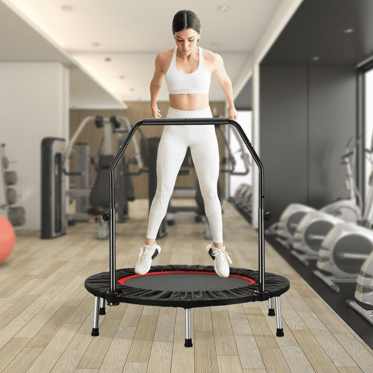Ainfox Mini Trampoline with Adjustable Handle Bar, Fitness Rebounder, 330 lbs Load Capacity, 40 Inch
