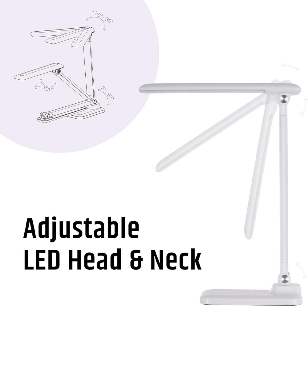 Brilli 15"H Bright-Clean Antimicrobial LED Desk Lamp Matte White Finish with Wireless Charging