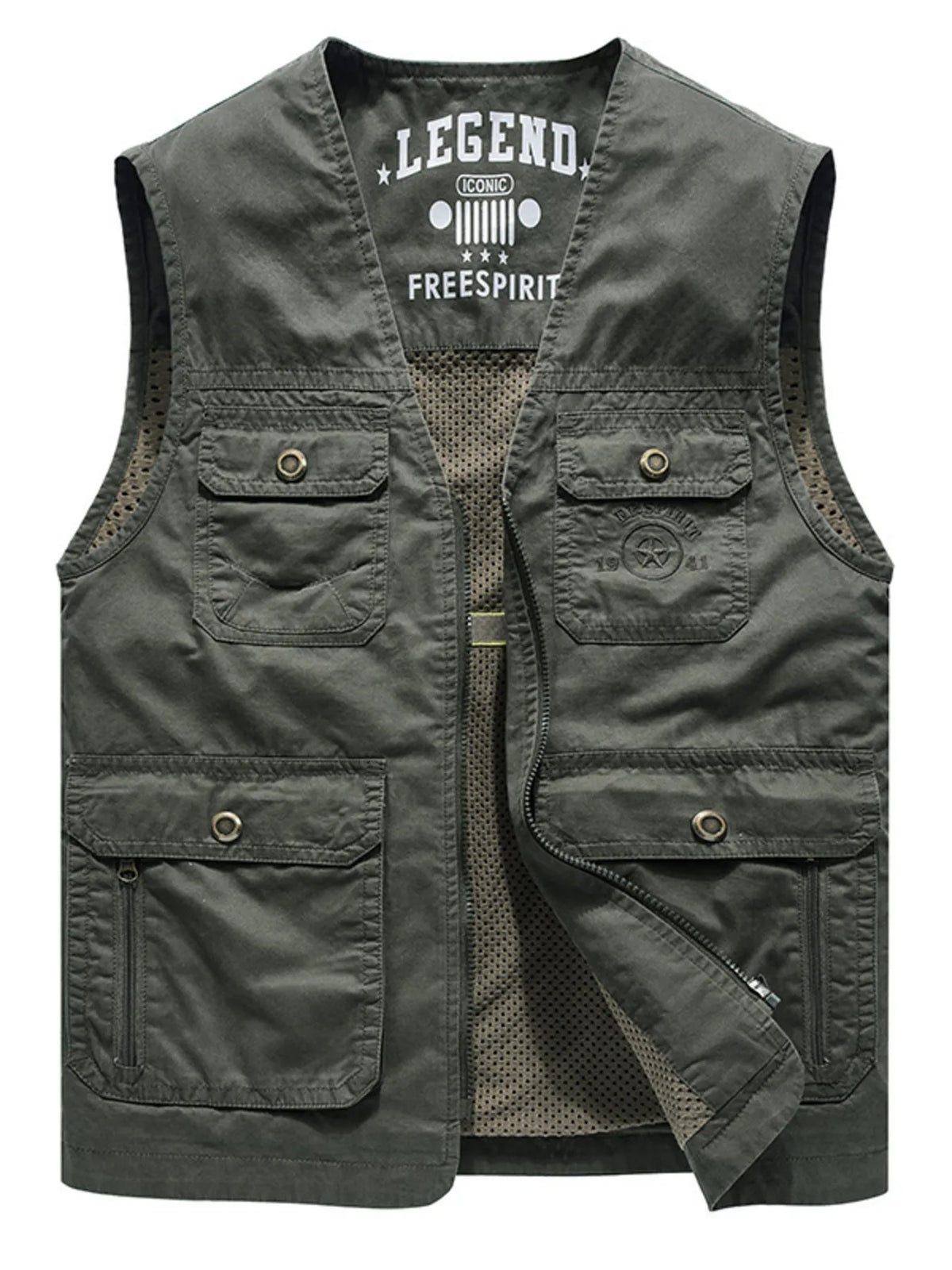 Men's Plus Size Casual Multi-Pocket Outdoor Vest
