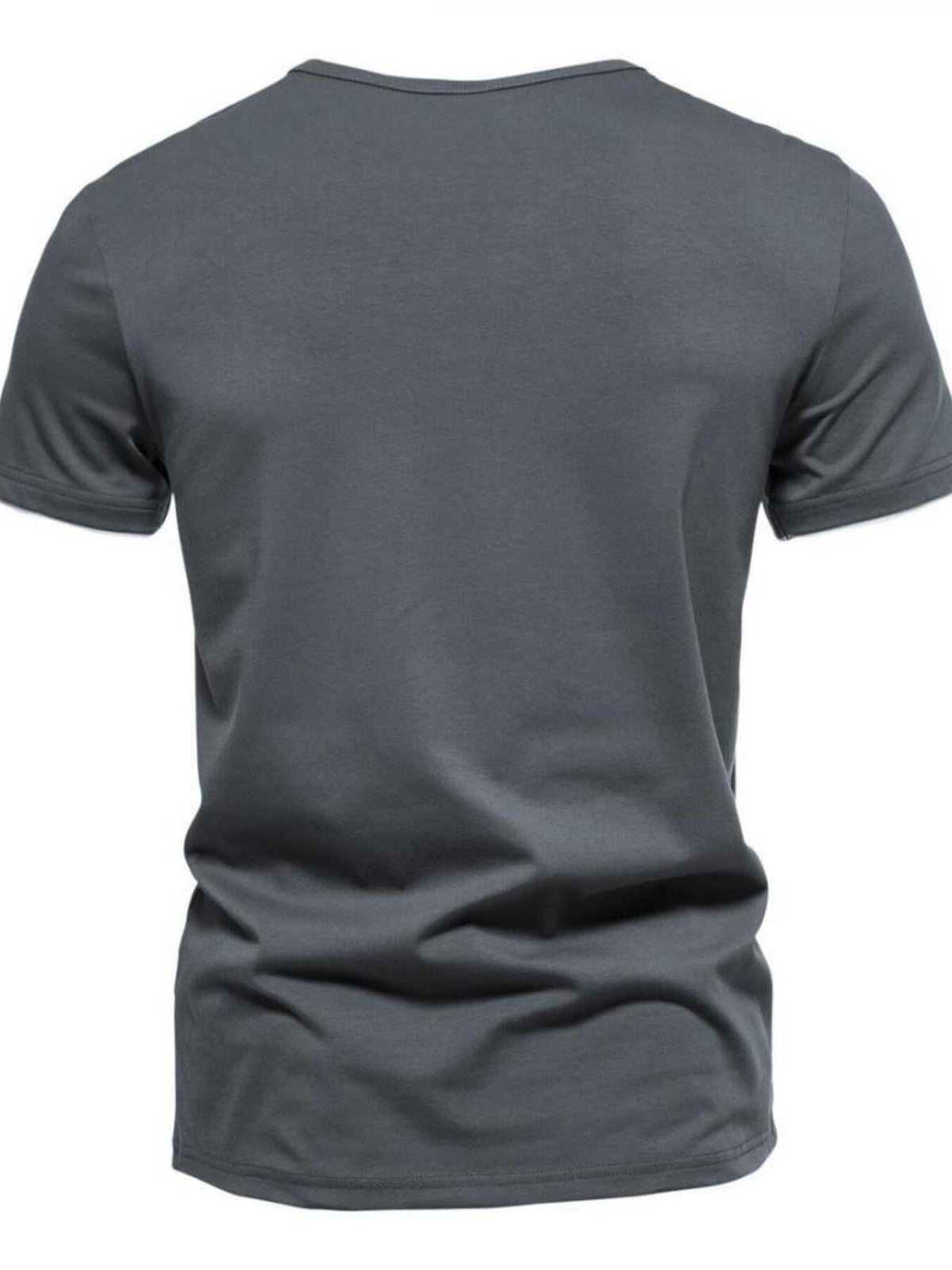 Men's Plus Size Slim Fit Notched Casual T-Shirt