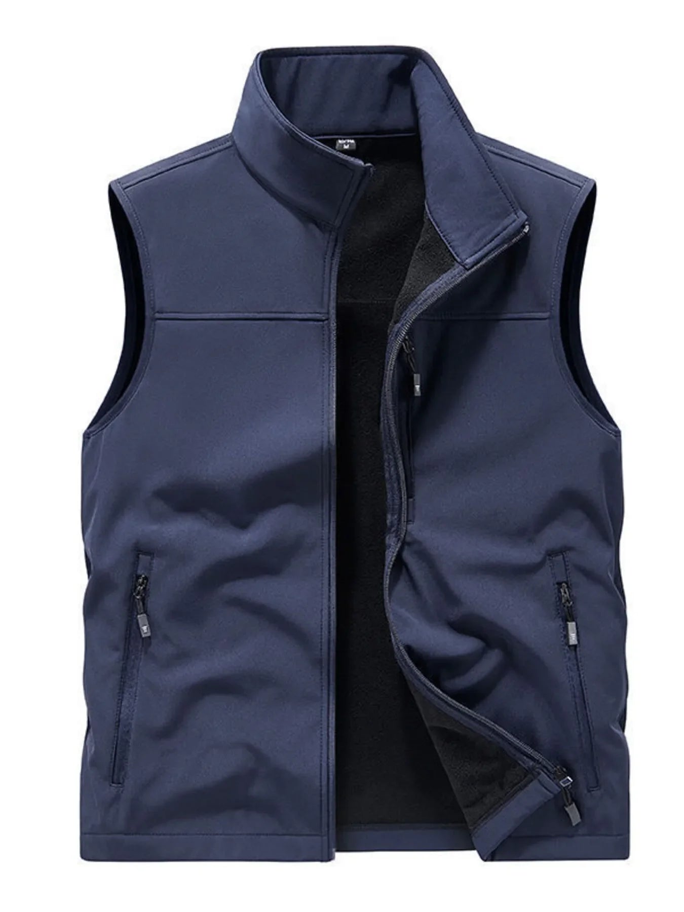 Men's Plus Size Casual Zip Up Fleece Lined Vest