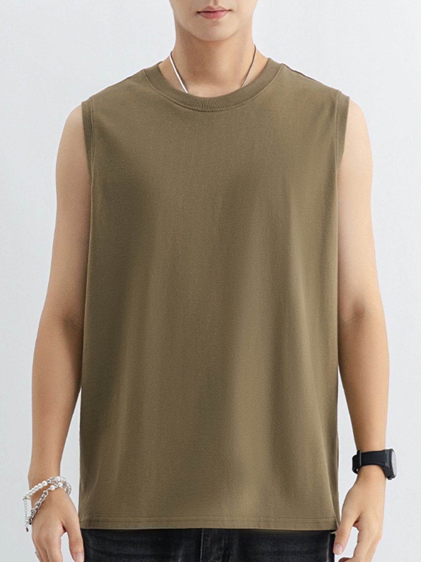 Men's Plus Size Round Neck Tank
