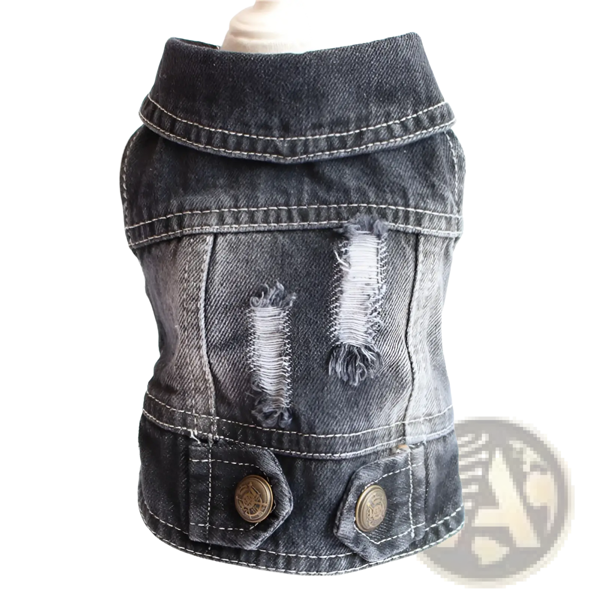 Denim Dog Jacket Strawberry Embroidery Puppy Vest