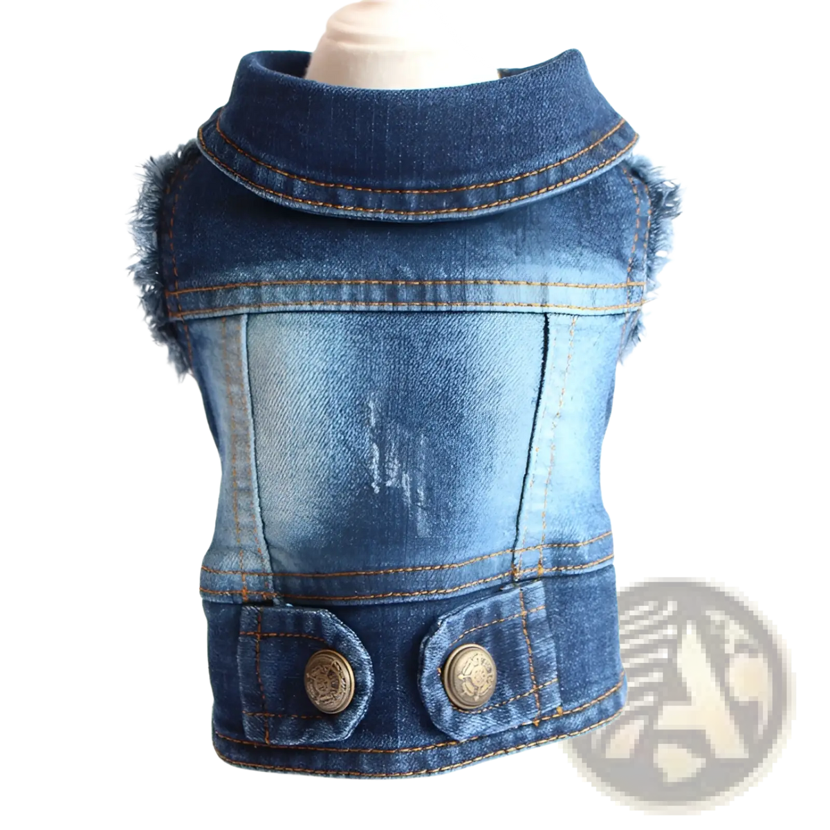 Denim Dog Jacket Strawberry Embroidery Puppy Vest