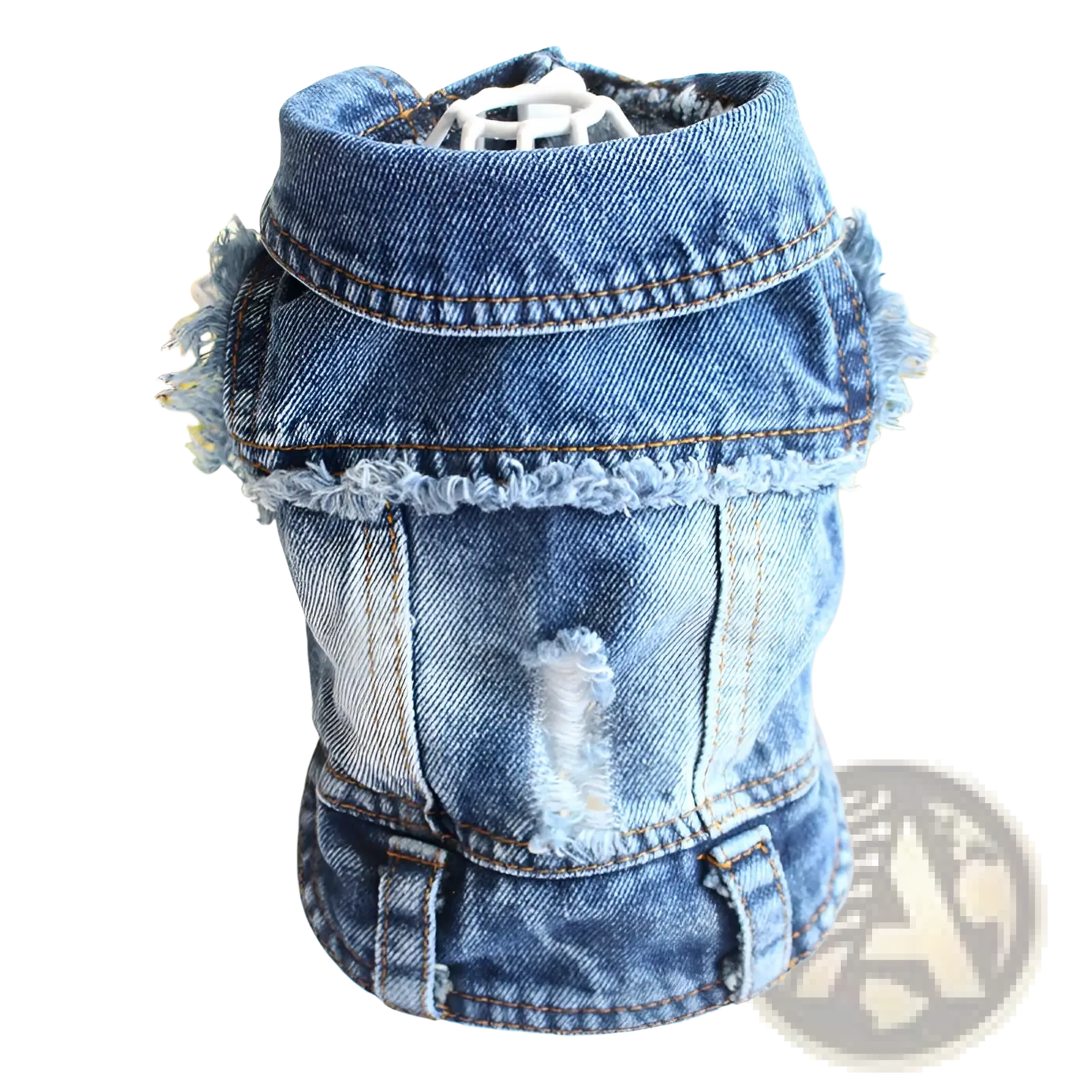 Denim Dog Jacket Strawberry Embroidery Puppy Vest