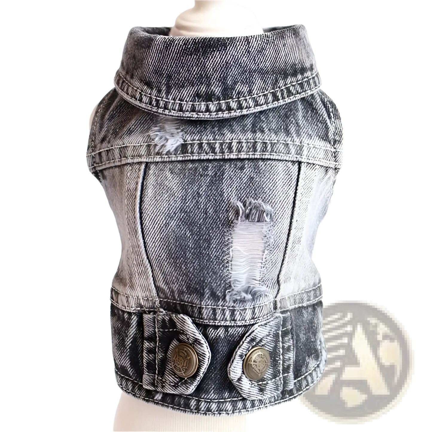 Denim Dog Jacket Strawberry Embroidery Puppy Vest