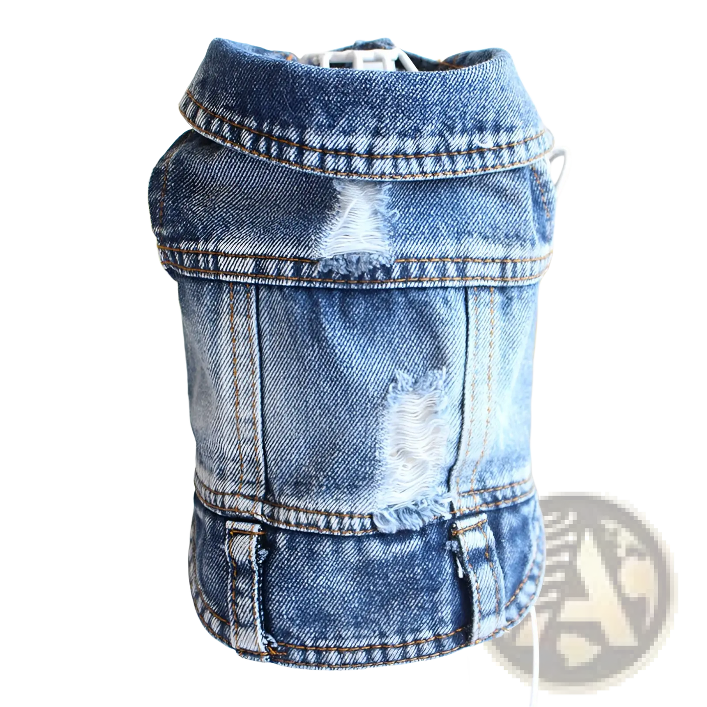Denim Dog Jacket Strawberry Embroidery Puppy Vest