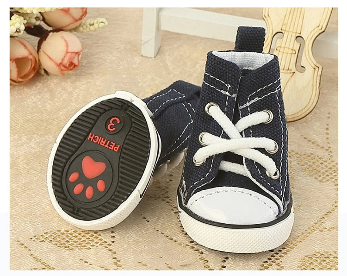 Denim Pet Shoes Breathable Canvas Sneakers for Dogs