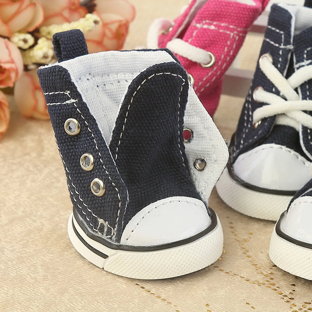 Denim Pet Shoes Breathable Canvas Sneakers for Dogs