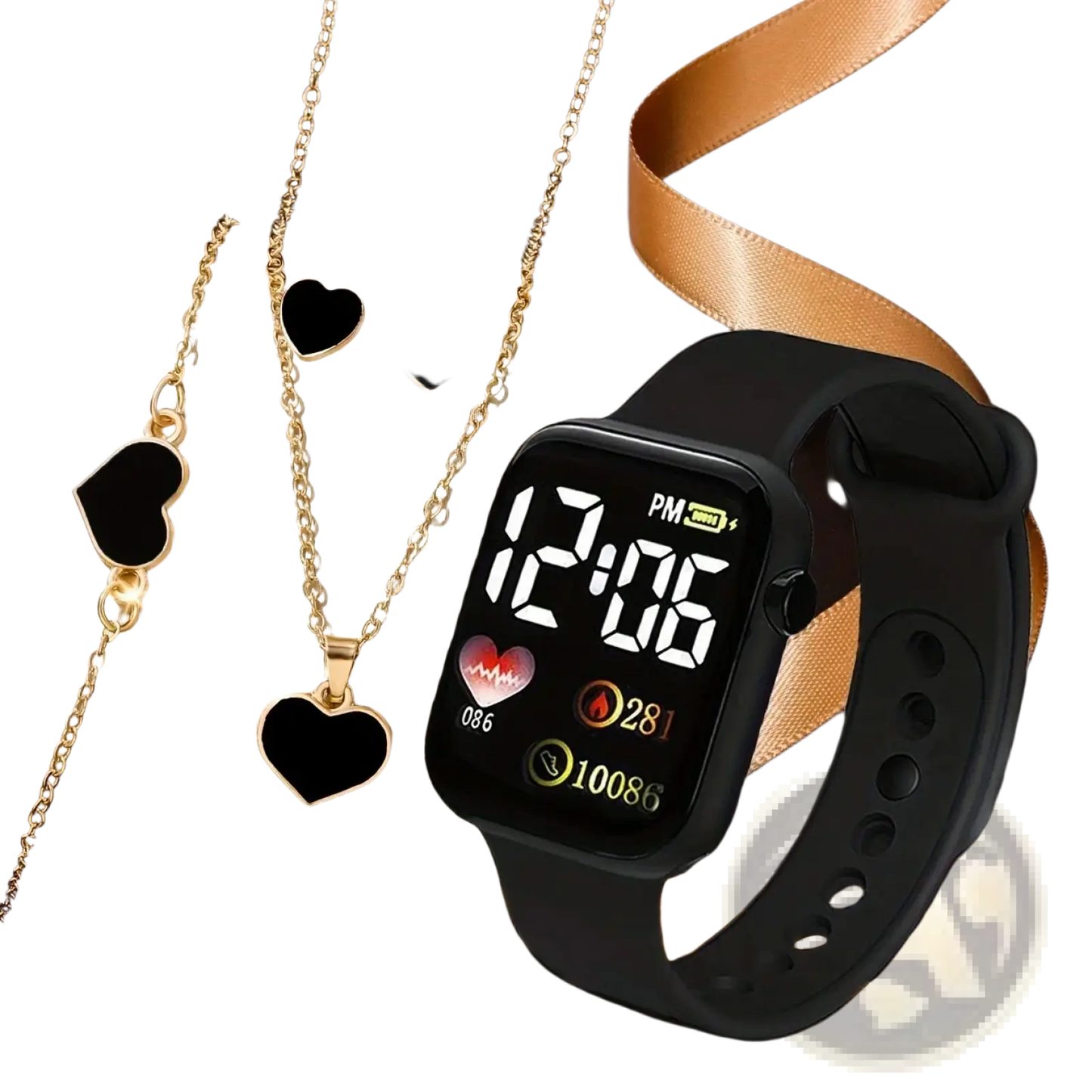 Digital Watch Set Women Silicone Fashion Gift