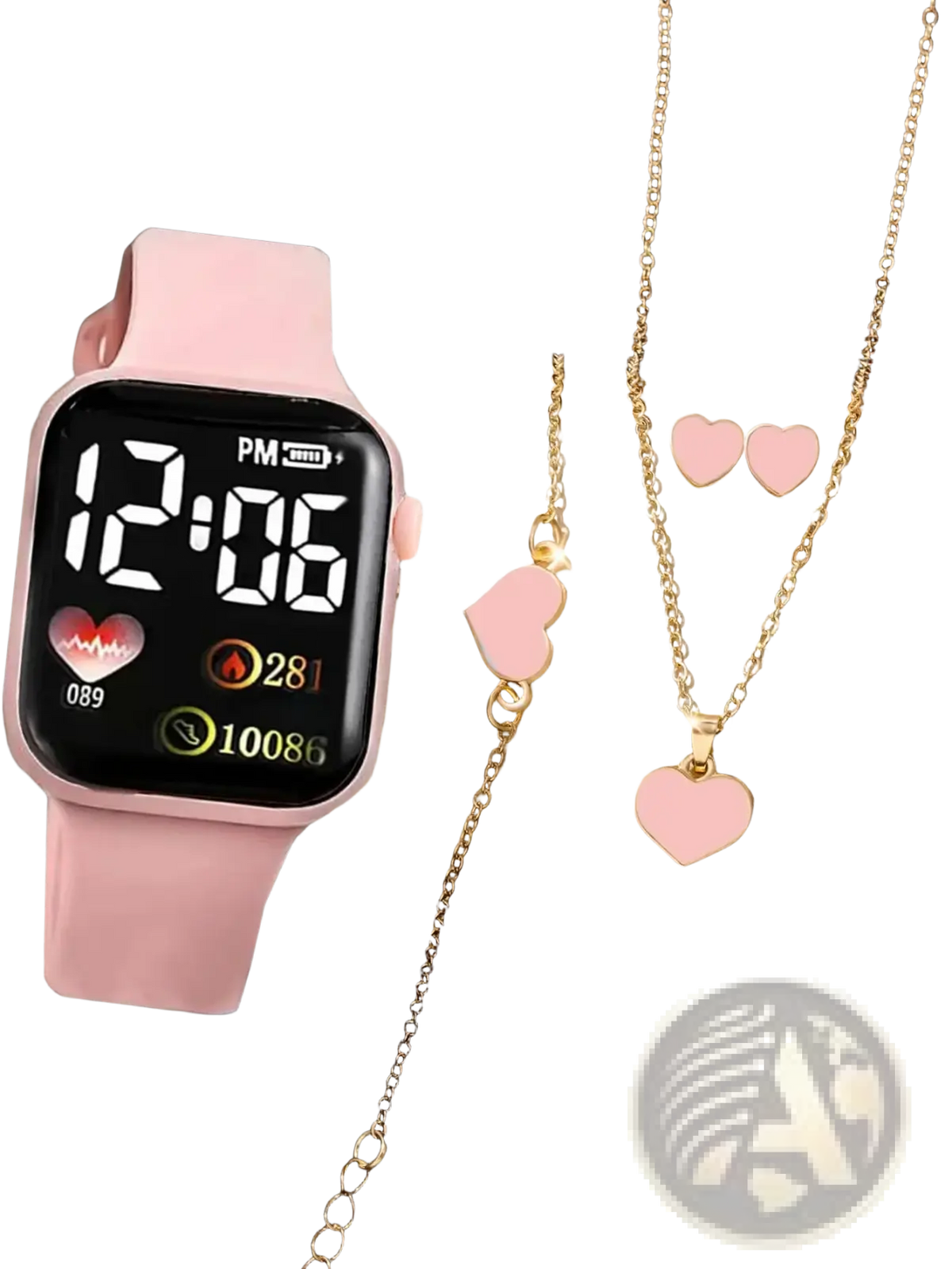 Digital Watch Set Women Silicone Fashion Gift