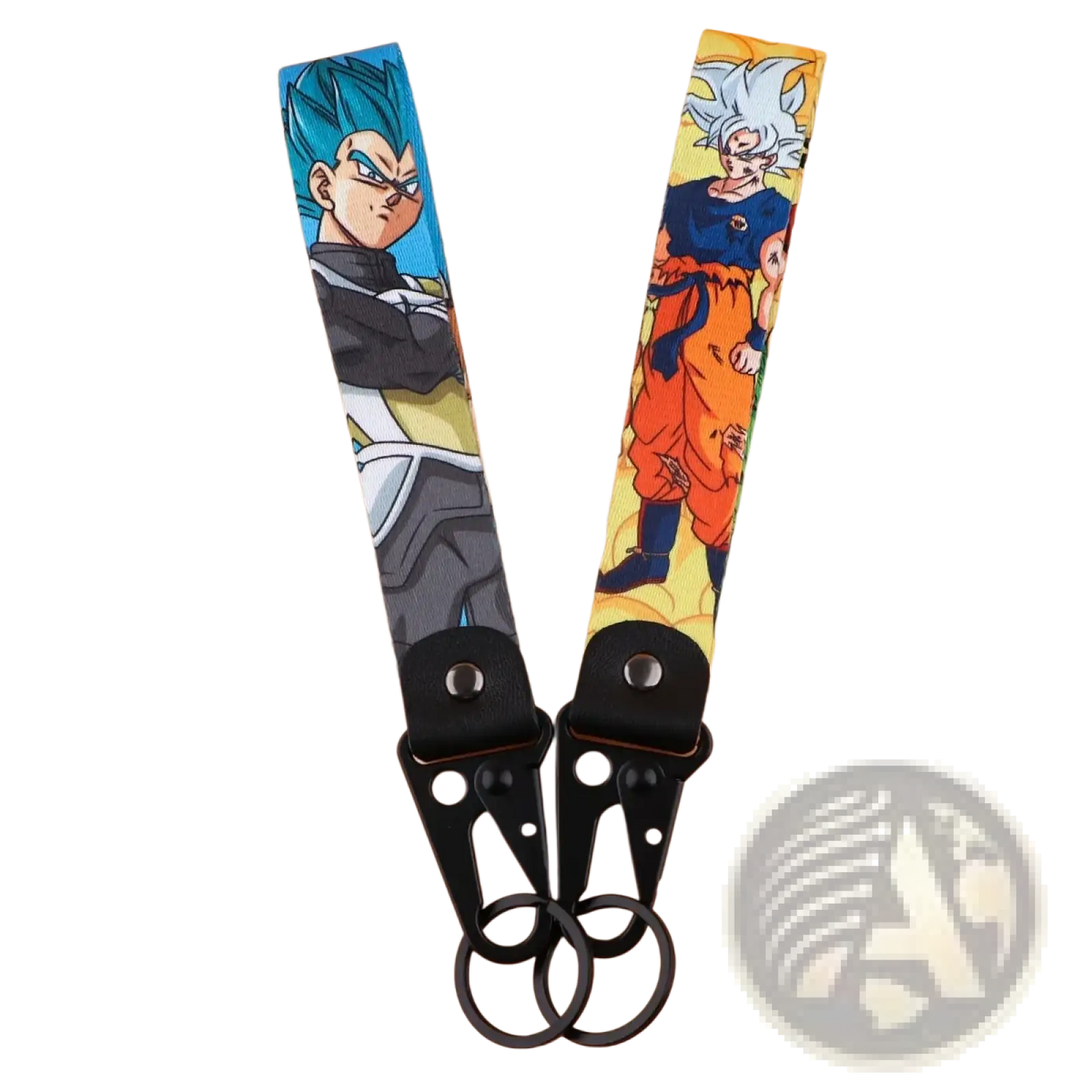 Dragon Ball z Goku and Vegeta Fabric Lanyard Keychain Set
