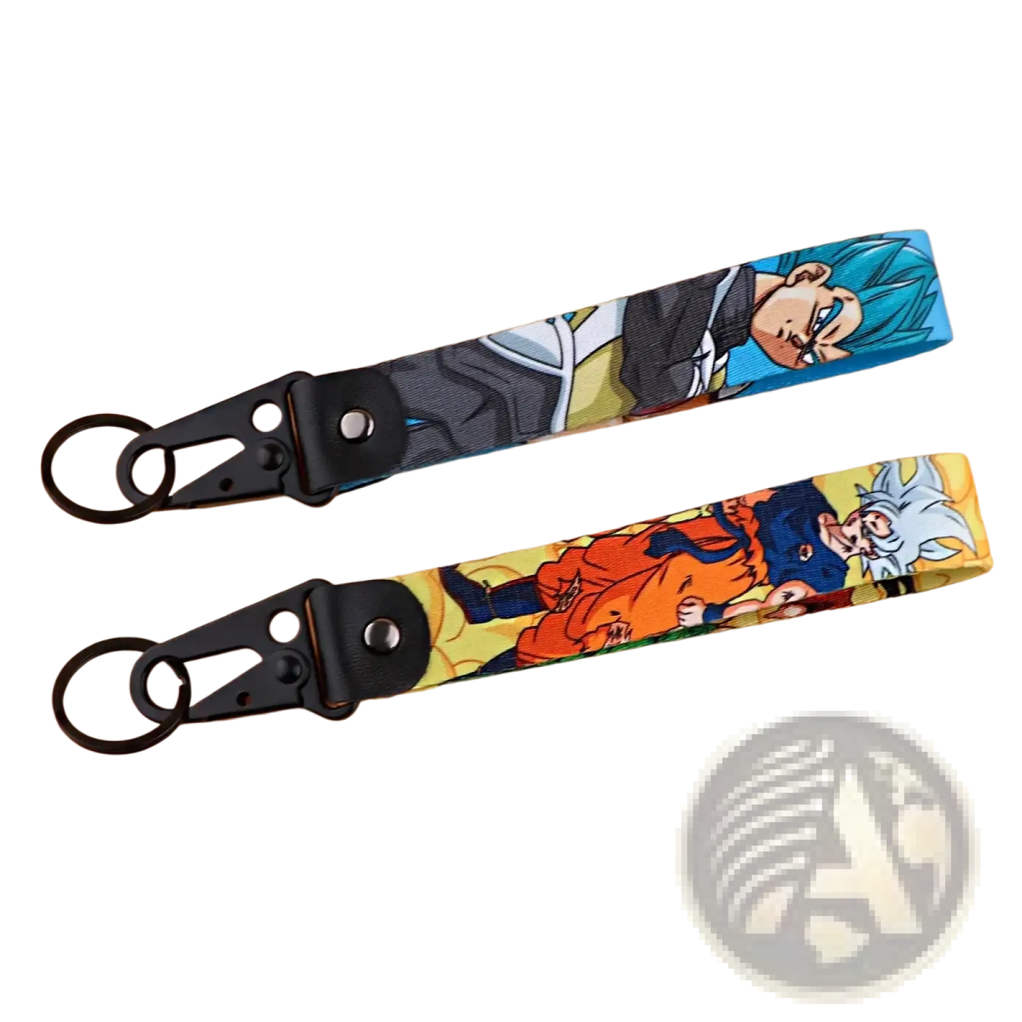 Dragon Ball z Goku and Vegeta Fabric Lanyard Keychain Set