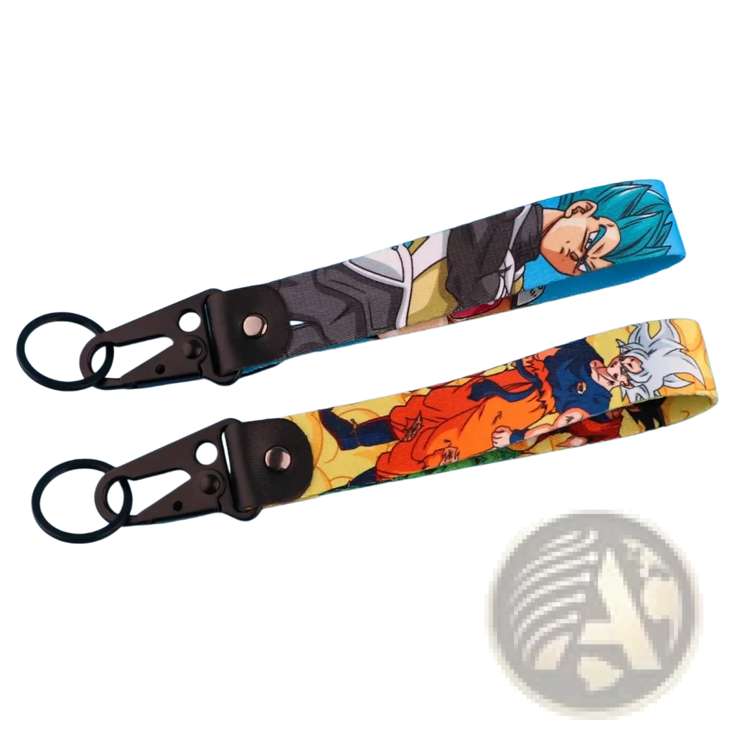 Dragon Ball z Goku and Vegeta Fabric Lanyard Keychain Set