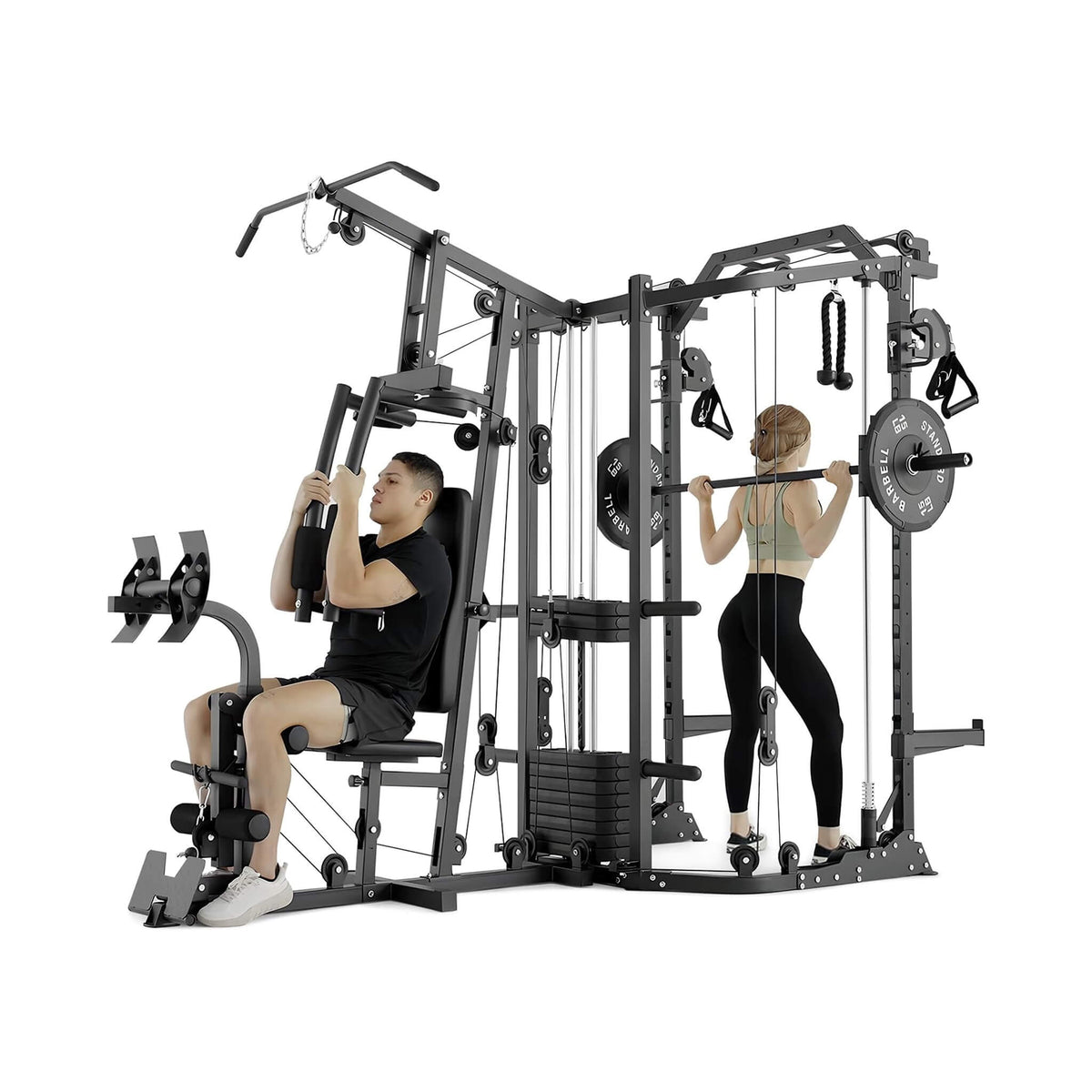 Dual Station Smith Machine With Cable Crossover Home Gym (SAK24079)