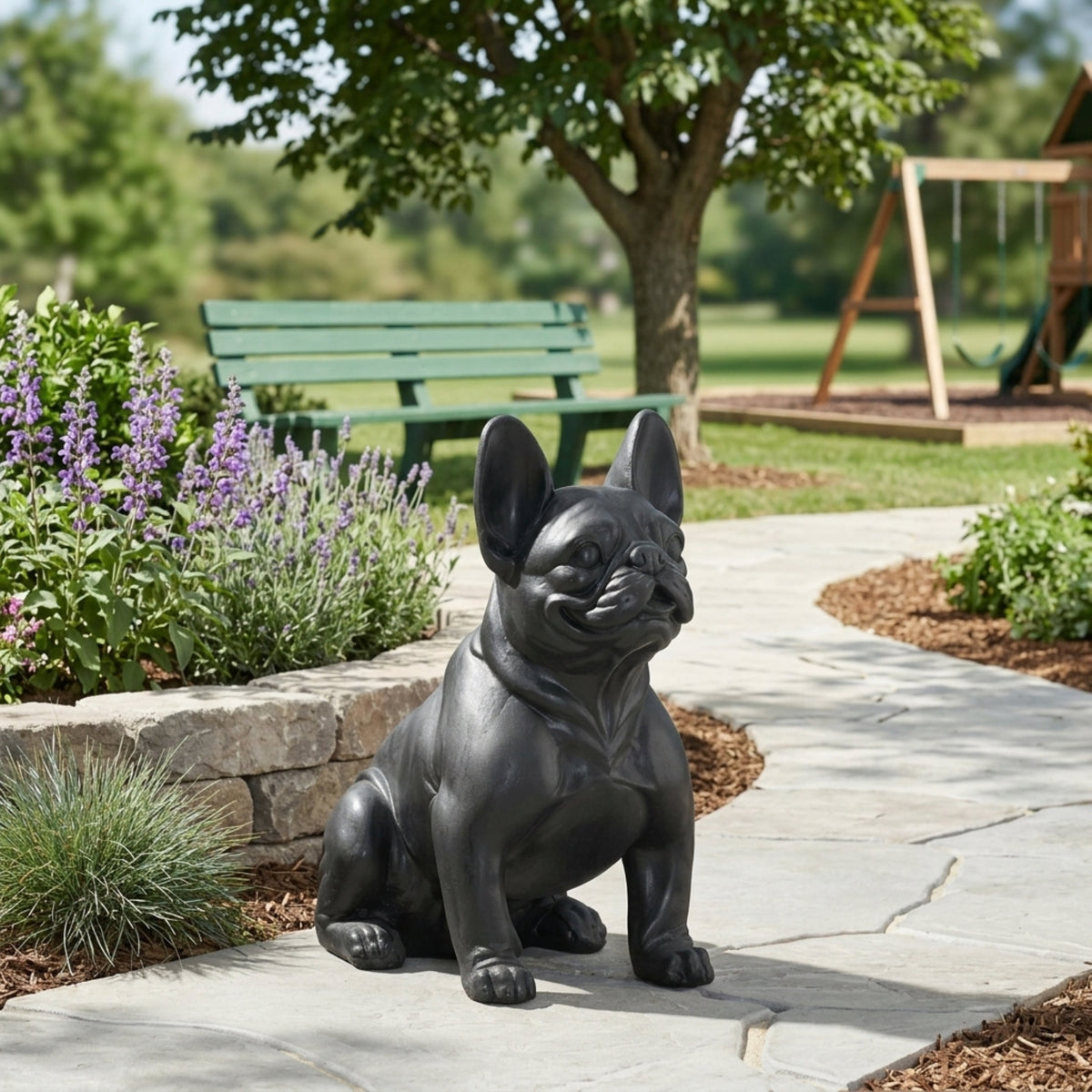 Outdoor French Bulldog Garden Statue