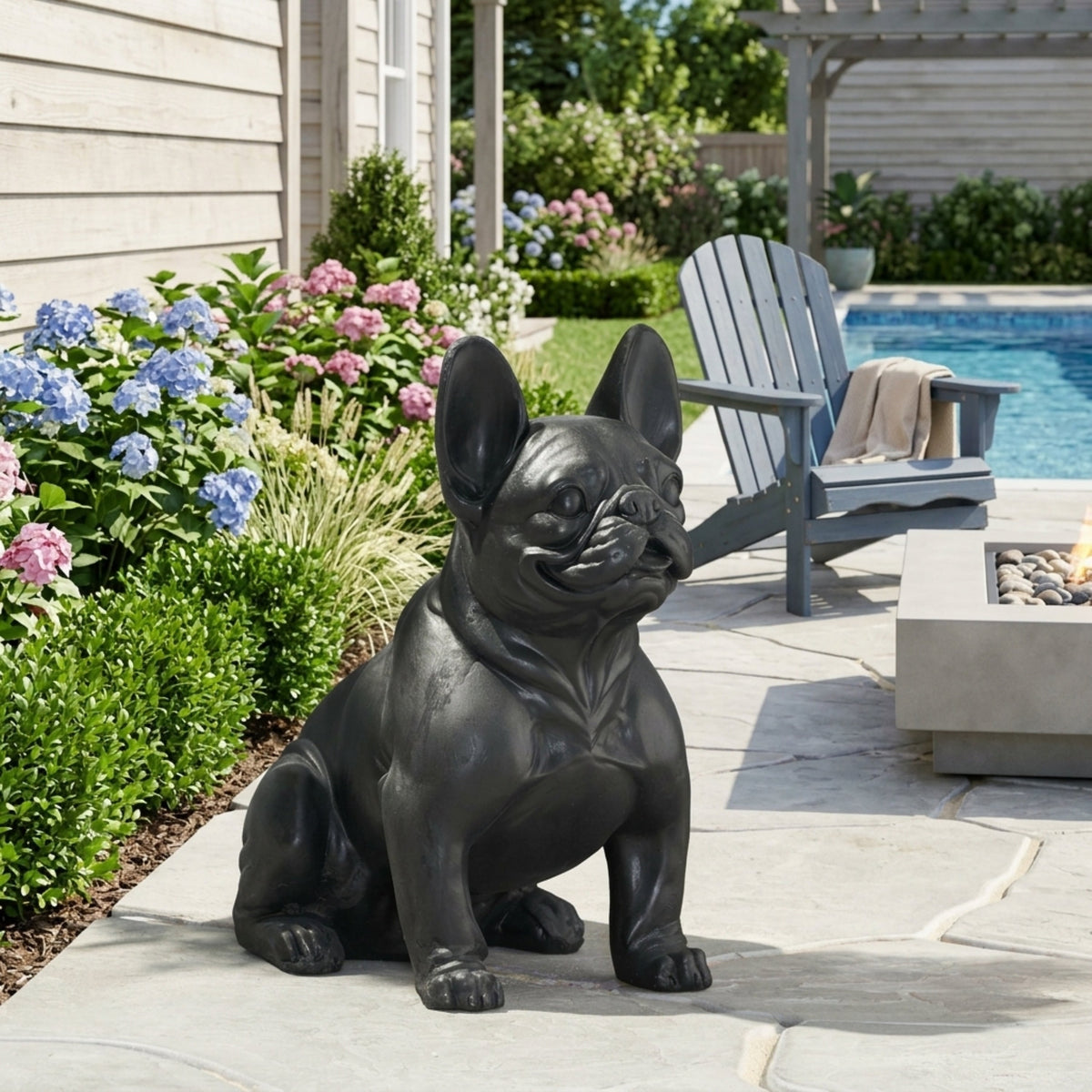 Outdoor French Bulldog Garden Statue
