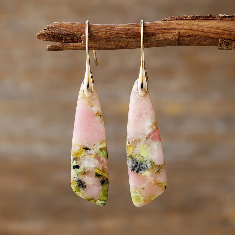 Bohemian Emperor Stone Geometric Pendant Earrings