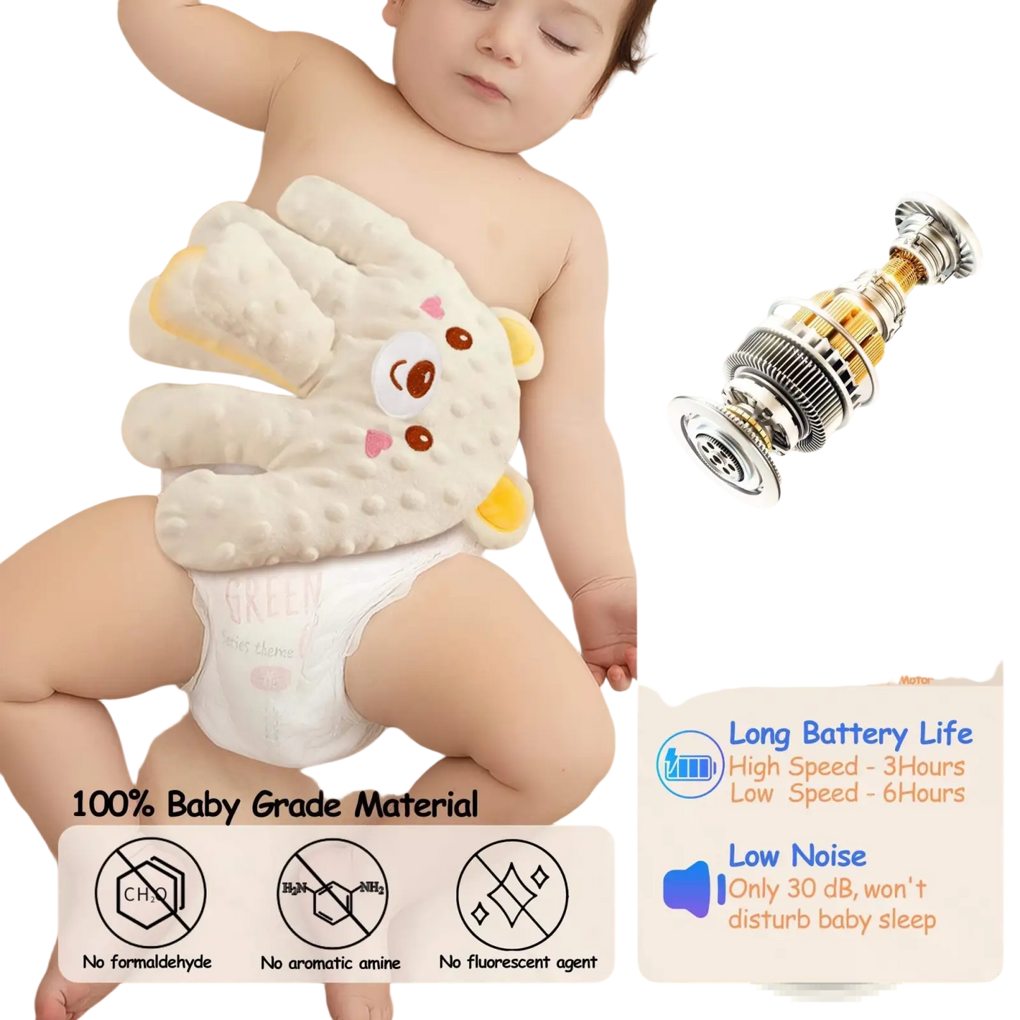 Electric Baby Soothing Palm Automatic Patting Toy Plush