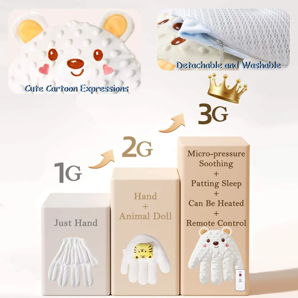 Electric Baby Soothing Palm Automatic Patting Toy Plush