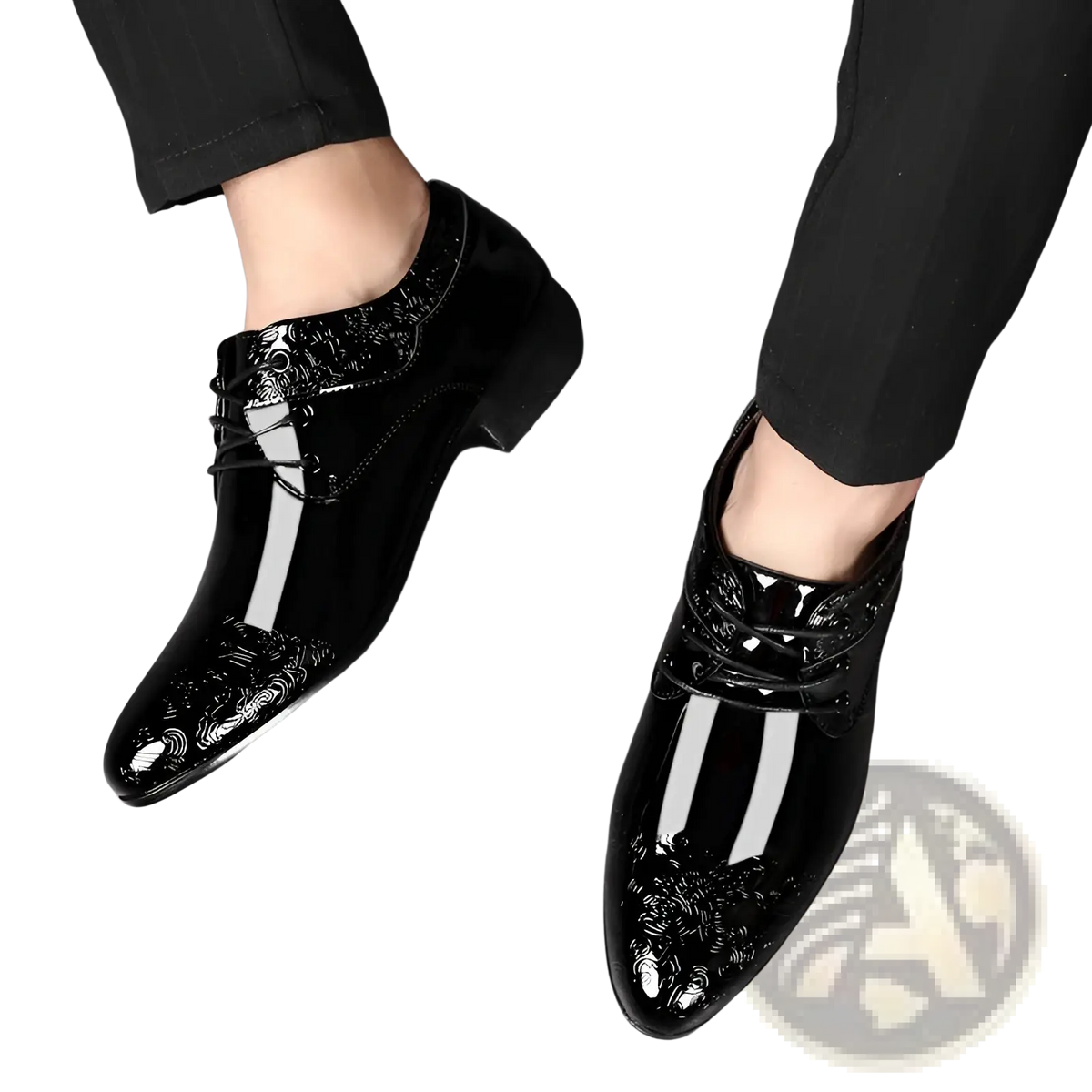Embossed Patent Leather Men’s Formal Business Shoes